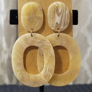 Shades of Tan Marble Tortoise Acrylic Post Earrings